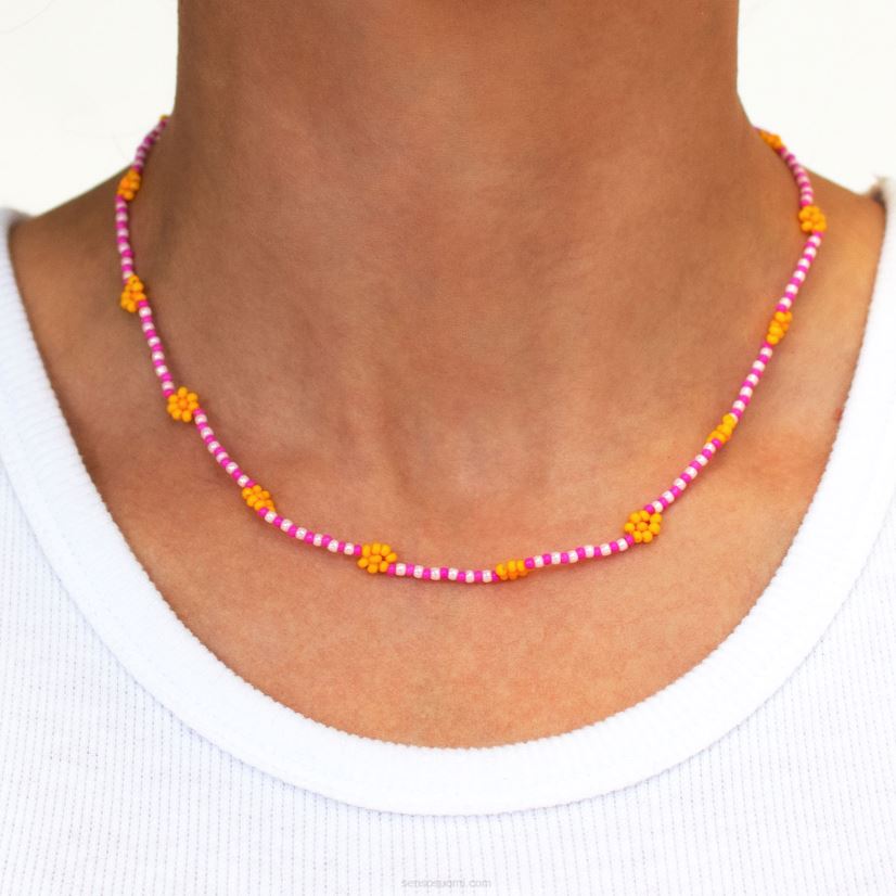 Senso koru pinkki päivänkakkara ketju choker pinkki 2866585