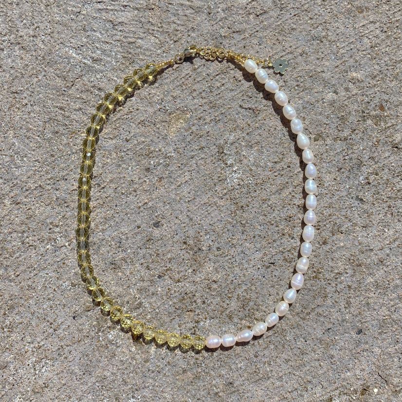 Senso koruhelmi ja swarovski choker vaaleankeltainen 2866578